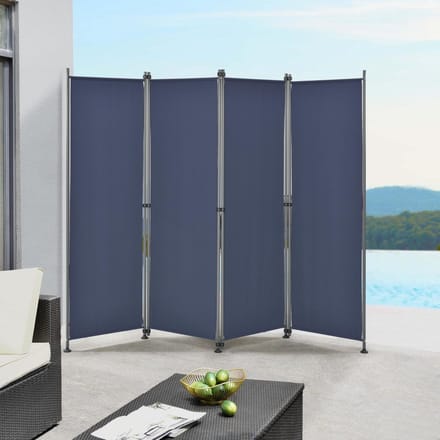 Tuinscherm scheidingswand zonwering 170x215 cm donkerblauw