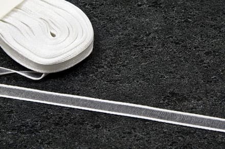 HOBI - Organza lint wit met grijs