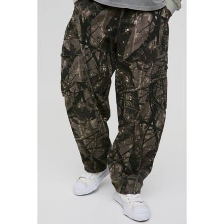 Balloon Forest Camo Cargo Trousers | Khaki | Size 44
