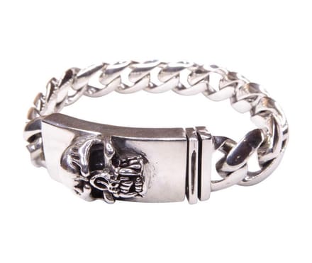 Zilveren armband met doodskop