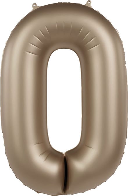 Folieballon Cijfer 0 - Starlight Gold - Satin Gloss - 86 cm