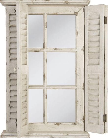 Clayre & Eef Spiegel 46x7x71 cm Wit Hout