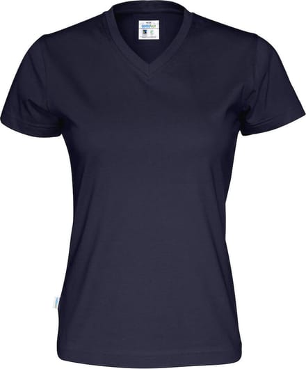 Cottover T-SHIRT V-NECK LADY - GOTS GECERTIFICEERD 141021 - Marine - M