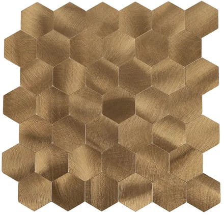 Zelfklevende Mozaïek Steenstrip Hexagon Geborsteld Koper