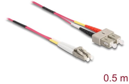 Delock Cable Optical Fibre LC to SC Multi-mode OM4 0.5 m