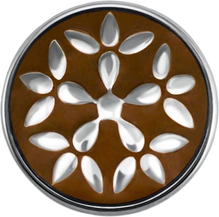 Quiges - Drukknoop Mini 12mm Bloem Bruin - EBCMK001