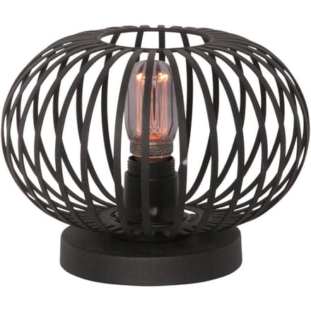 Freelight Aglio tafellamp, Ø 25 cm, zwart, metaal