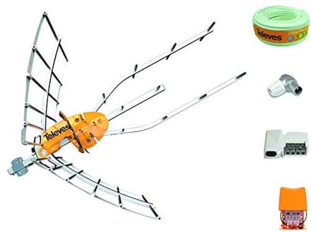 Antenne Set met Versterker 24 dB en Kabelrol