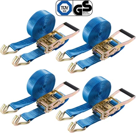 AREBOS 4 x Spanband - Spanbanden - Spanbanden met Ratel - 8 m x 50 mm
