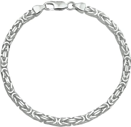 Vierkante Koningsarmband 925 Gerhodineerd 2.0mm breed - 19cm