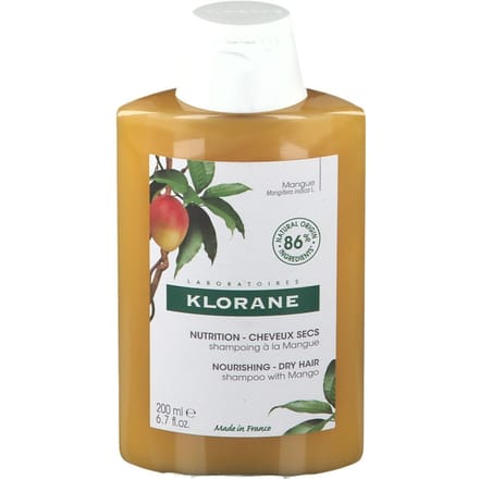 Klorane Haar Mangue Beurre de Mangue/Mangoboter Shampoo Droog Haar 200ml