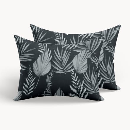 HappyBed Kussenslopen Black leaves 40x80 cm - Kussensloop set 2 stuks - 100% Microvezel - Ultieme slaapcomfort
