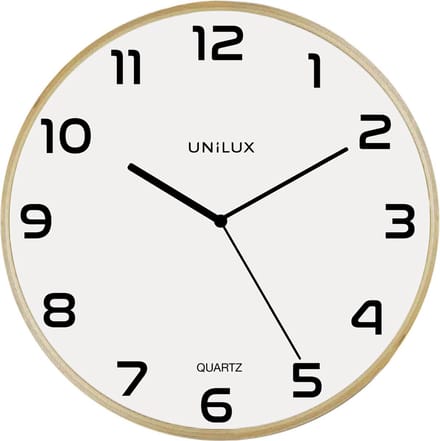 Wandklok unilux baltic hout wit | 5 stuks