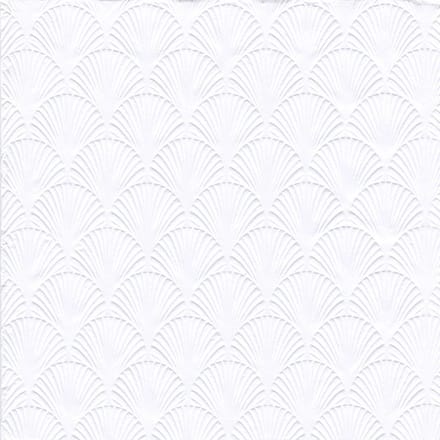Ihr Servet Luxe - 32x - 3-laags - met schub patroon - wit - 33 x 33 cm