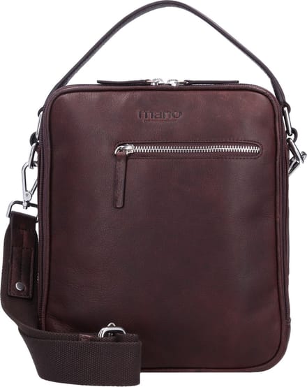 mano Leren Schoudertas Handtas Don Pietro Bristol Crossover Bag Dark Brown Donkerbruin