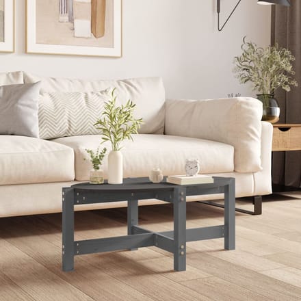 vidaXL - Salontafel - 87x48x35 - cm - massief - grenenhout - grijs
