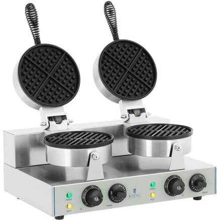 Royal Catering Wafelijzer - 2 x 1300 watt - Rond 10010316