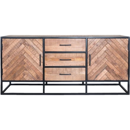 Dressoir Rune Visgraat - Bruin Mangohout - 170 cm - Industrieel