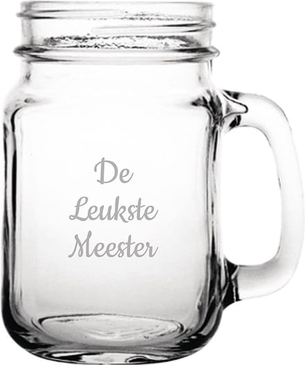 Gegraveerde Drinkglas 45cl De Leukste Meester