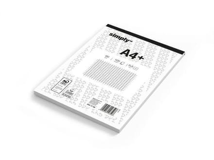 Simply Schrijfblok, A4, Geruit 5 x 5mm, 60 g/m², 100 vellen (pak 5 stuks)