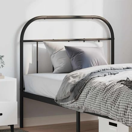 vidaXL - Vervangend - hoofdbord - metaal - zwart - 100 - cm
