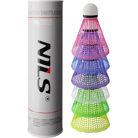 Nils NBL6026 - Nylon Badmintonshuttles - 6 Stuks - Multikleur - EVA Basis