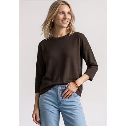 Shirt met 3/4-mouwen in gebreide look
