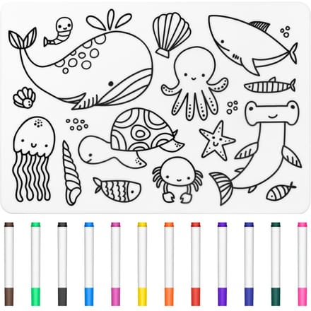 Gepersonaliseerde DIY Kleur Silicone Baby Placemats Cartoon Patroon Tafel Placemats Herbruikbare Doodle Tekenmat Babyspullen gray