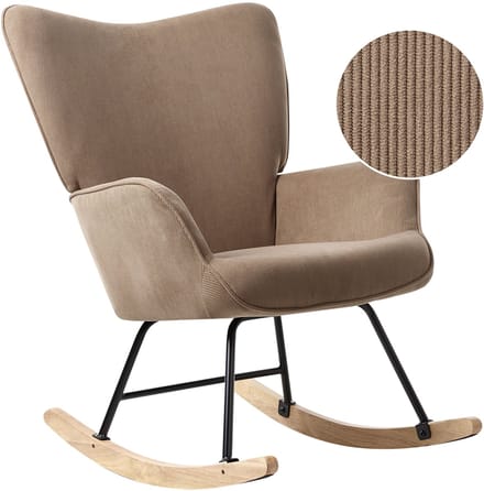 ARSET - Schommelstoel - Taupe - Bouclé