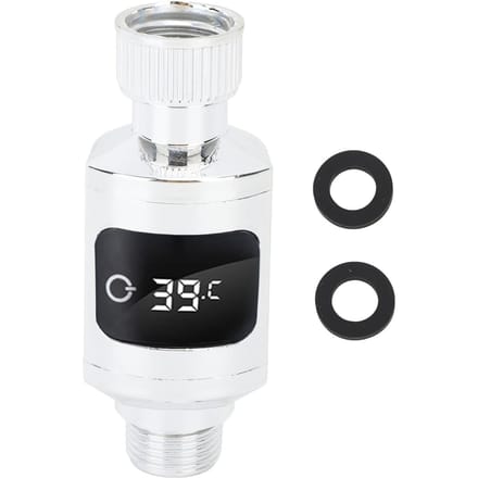 Douchethermometer Roestvrij staal Waterdicht LED Digitaal display Kraanwatertemperatuurmeter black
