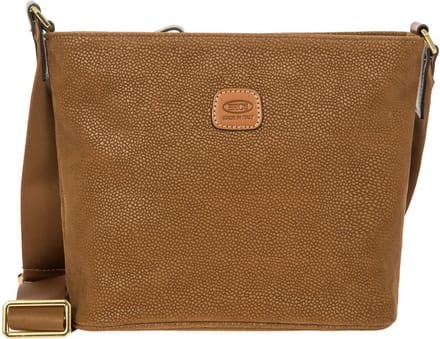 BRIC'S Leren Schoudertas Life Bag Camel Bruine