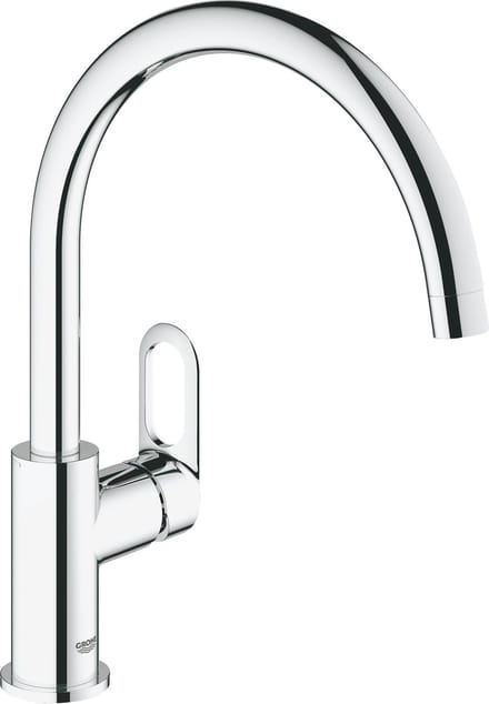 Grohe BauLoop kitchen faucet with swivel spout, chrome
