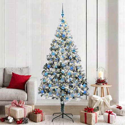 vidaXL - Kunstkerstboom - Wit - 210 - cm - PVC - en - Staal - en - Kunststof