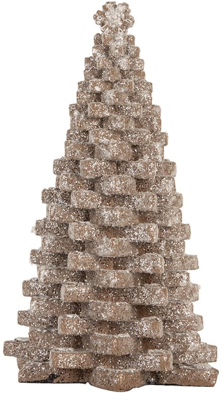 Clayre & Eef Decoratie Kerstboom 15x15x25 cm Bruin Kunststof