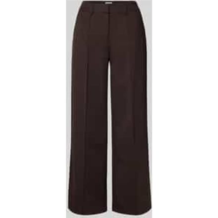 Wide leg stoffen broek met vaste persplooien, model 'KATE'