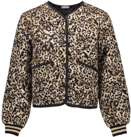 Geisha winter bomberjas meisjes - zwart/zand - luipaard