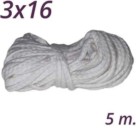 Kaars Lont | HNL 3x16 | 5 meter | Wick | Pit | Wiek | Kaarsenlont.