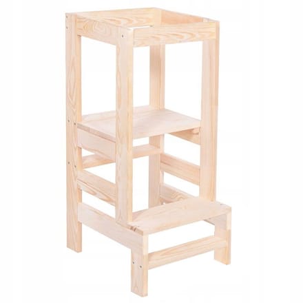 Leertoren - Keukenhulp - 39x52x90 cm - Hout - Verstelbaar Platform - Berken Multiplex
