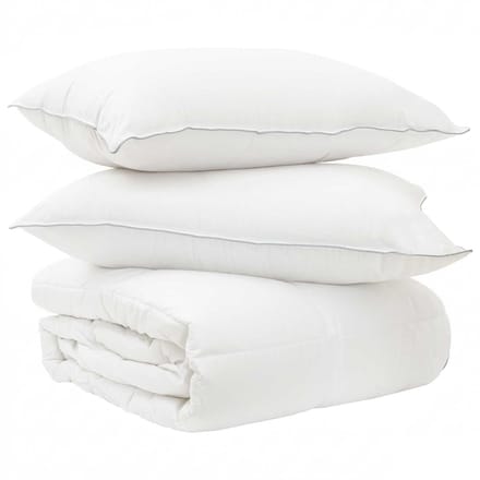 vidaXL - Deken - Set - met - kussen - Wit - 200 - x - 200 - cm - Polyester, - Bamboe
