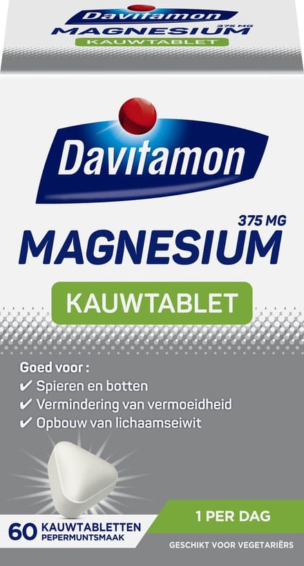Davitamon Magnesium Kauwtablet - 2 x 60 tabletten - Voordeelverpakking