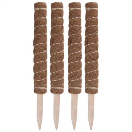 4 STKS 45CM Kokostotempaal Mosstok Plant Klimsteun voor Binnenplant Steun Verlenging brown