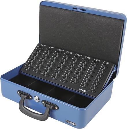 Geldcassette met handgrepen 36 x 25 x 11 cm, Blauw