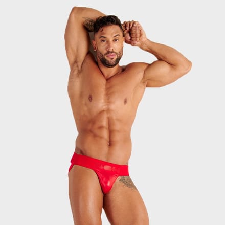 WOH heren microfiber jockstrap night universe rood