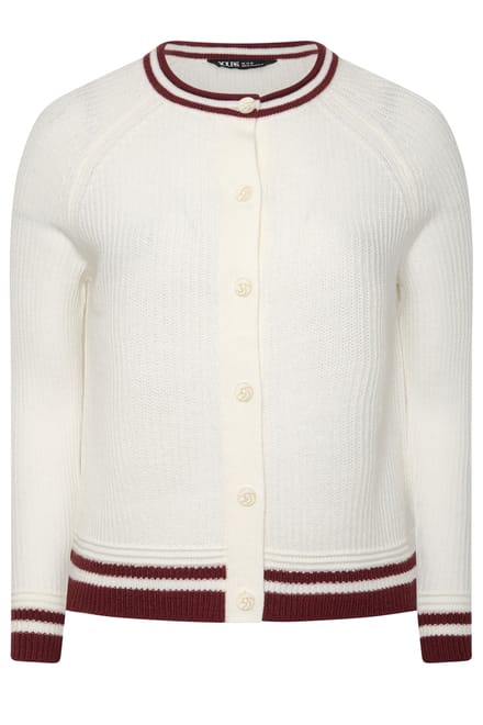 Yours Ivoorwit Vest Met Contrasterende Rand Size 42-44