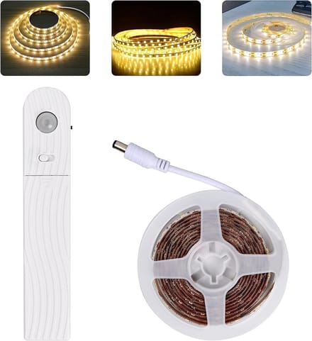 Dimbare LED-strip met Bewegingssensor - 2m - Flexibele en Zelfklevende Strip voor Kast en Trap - Warm Wit