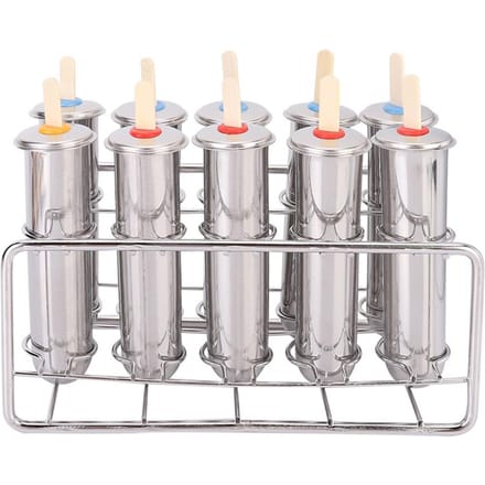 Kit Moules à Glaces Popsicle en Acier Inoxydable 304 Ménager Moule à Crème Glacée white