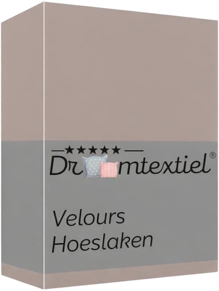 Droomtextiel Velours Hoeslaken Zand - 90x200 cm