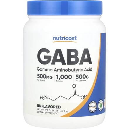 Nutricost, GABA, ongearomatiseerd, 17.9 oz (500 gr)