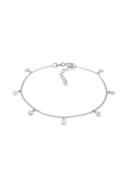 Elli - Armband - Dames Plaatje hanger rond gestructureerd in 925 Sterling Zilver - Dames