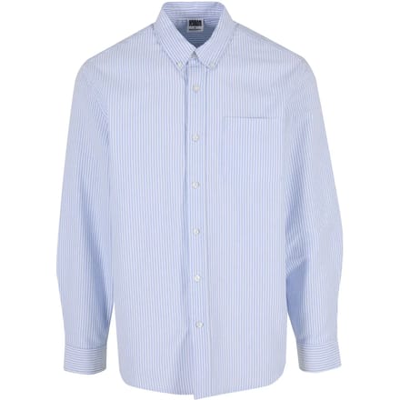 Urban Classics - Striped Button Up Oxford Overhemd - XL - Blauw/Wit